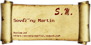 Sovány Martin névjegykártya