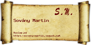 Sovány Martin névjegykártya