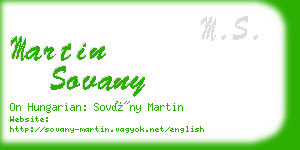 martin sovany business card